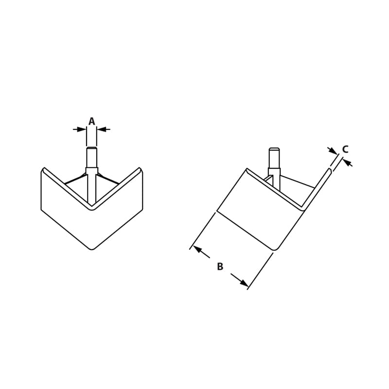 Image of Draw-Square Cover Cap For 3 Hole Connection Angle