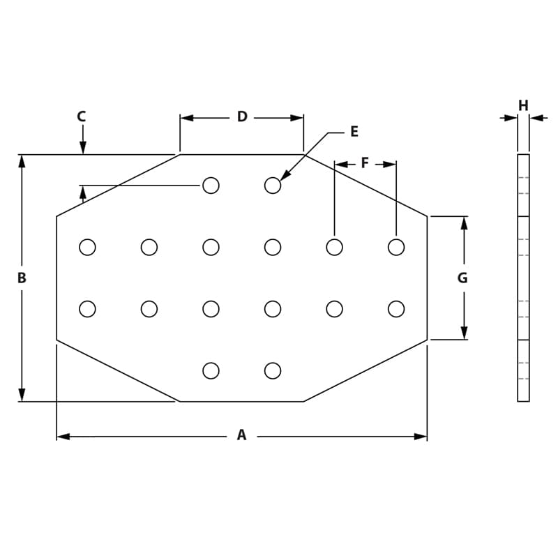 Image of Draw-16 Hole Cross Plate