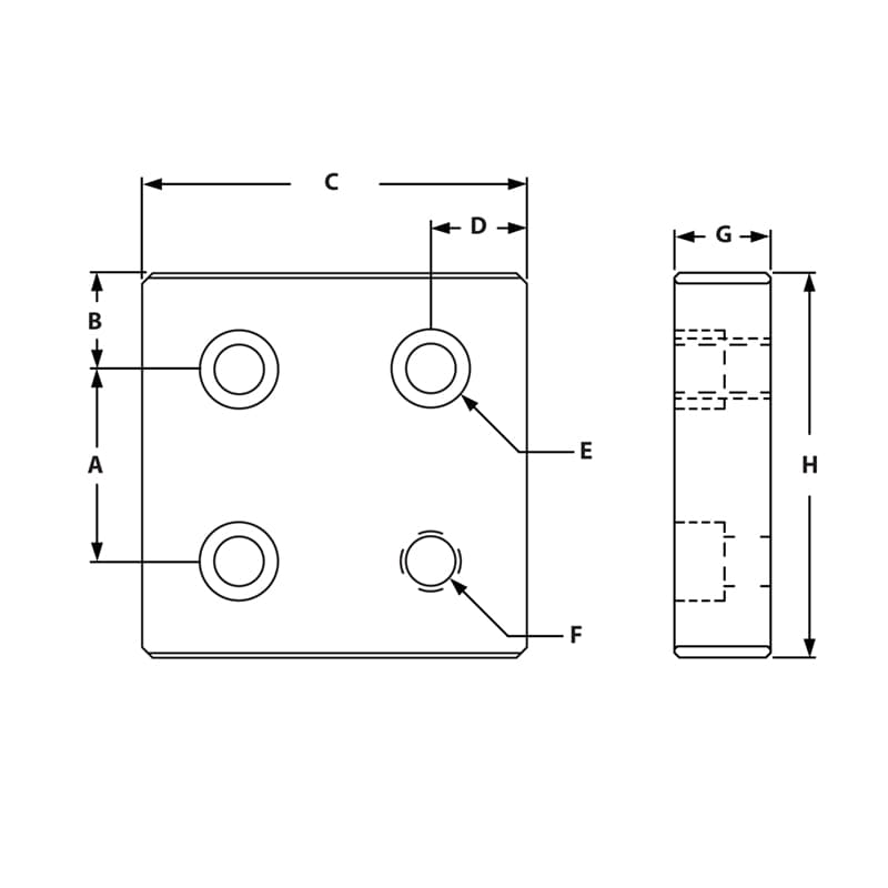 Image of Draw-4 Hole Corner Tap Base Plate