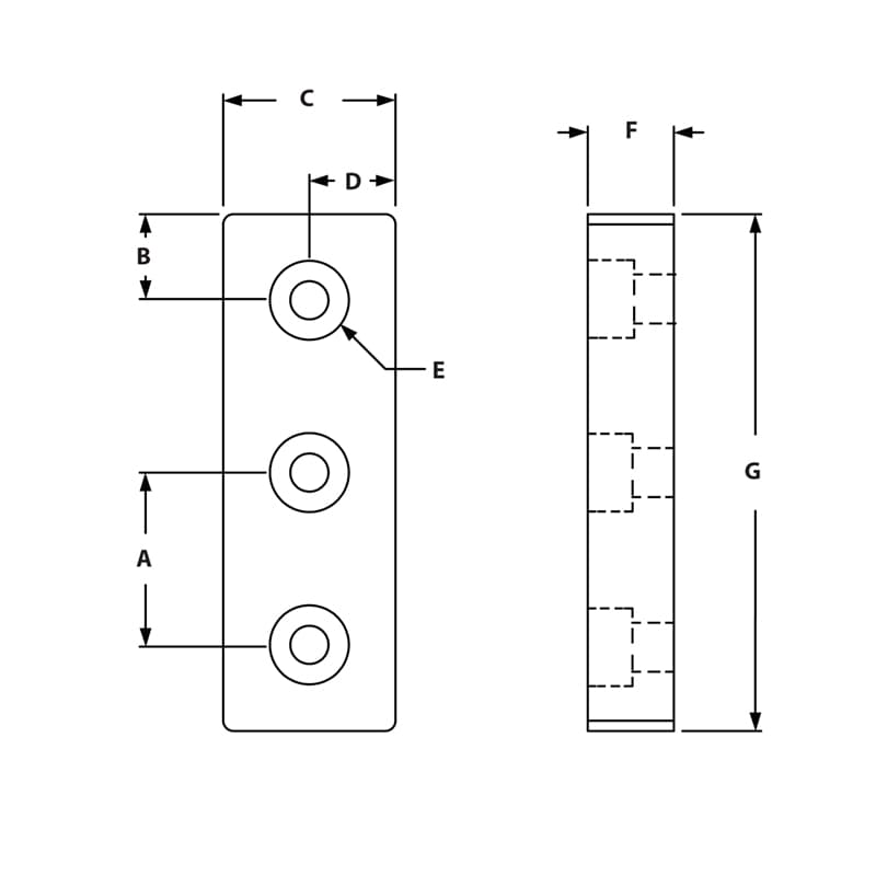 Image of Draw-3 Hole Blank Base Plate