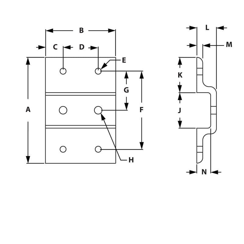 Drawing of Draw-Double Panel Retainer Wide