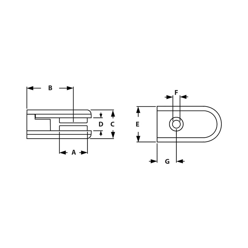 Drawing of Draw-Glass Panel Clamp