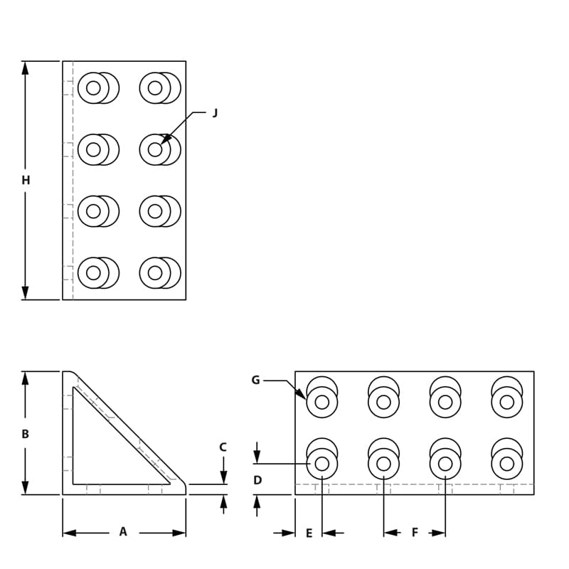 Image of Draw-16 Hole Inside Corner Gusset