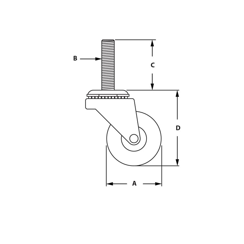 Image of Draw-Threaded Stem Swivel Casters