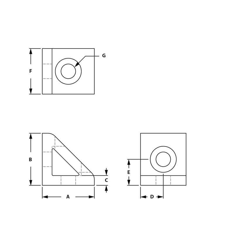 Image of Draw-2 Hole Inside Corner Gusset