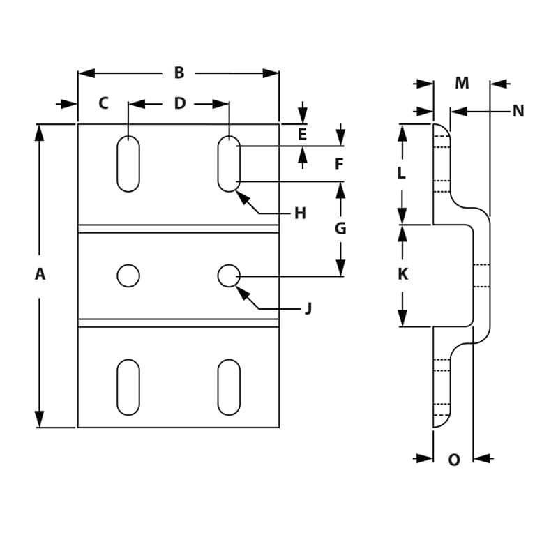 Drawing of Draw-Double Mesh Retainer Wide