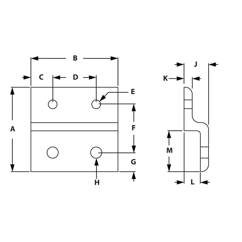 Drawing of Draw-Single Panel Retainers Wide